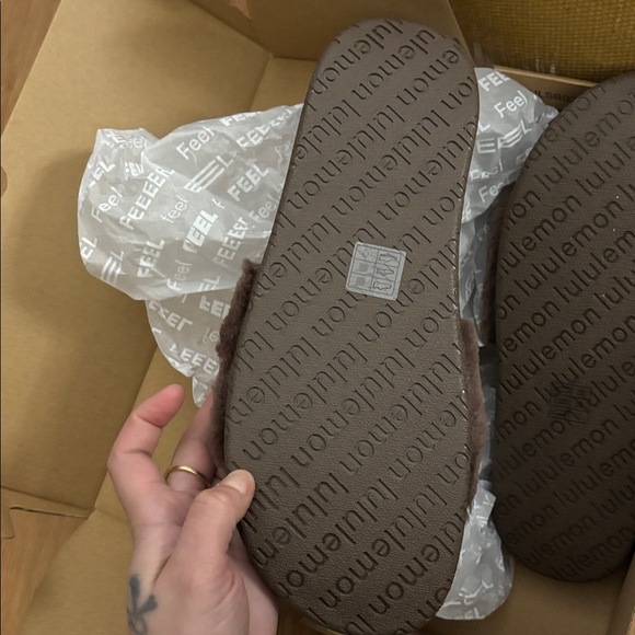 Brown Fuzzy Slide Sandals lululemon - Picture 9 of 10